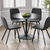 Nero 4 Seater Dining Set - Black Table and Chairs image