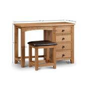 Marlborough Single Dressing Table and Stool 107cm - Oak image