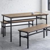 Carnegie 140cm Mocha Elm/Black Dining Table - 4 Seater Kitchen Table image