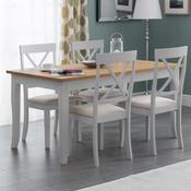 Davenport 150cm Elephant Grey/Oak Dining Table - Kitchen Dining Table image