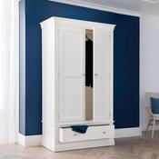 Clermont 2 Door 1 Drawer Wardrobe 110cm - White image
