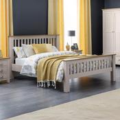 Richmond 135cm Double Grey and Oak High Footend Bed Frame image