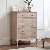 Camille 4 + 2 Chest of Drawers 90cm - Limed Oak image