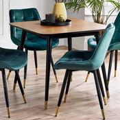 Findlay 90cm Walnut &amp; Black Dining Table - 4 Seater Kitchen Table image