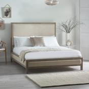 Lucie Fabric Headboard Oatmeal Linen Bed Frame image