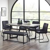 Miller Concrete Effect Dining Table Soho Bench 4 Soho Chairs image
