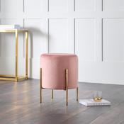 Harrogate 39cm Pink Velvet Dressing Stool - Bedroom Seating
