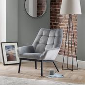 Lucerne Grey Velvet Accent Chair - 82cm Living Room Chair image