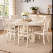 Stanmore 6 Seater Dining Set - Ivory Table and Chairs image