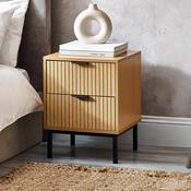 Sia 2 Drawer Bedside Table 40cm - Beige image