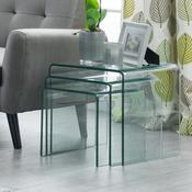 Amalfi Clear Nesting Tables - Space Saving Living Room Set image