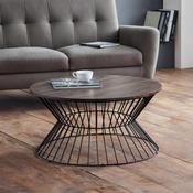 Jersey 80cm Walnut &amp; Black Coffee Table - Living Room Table image