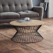 Jersey 80cm Euro Oak &amp; Black Coffee Table - Living Room Table image