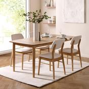 Theia 4 Seater Dining Set - Natural / Viola OakViola Oak Table and Chairs image