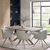 Noah 6 Seater Dining Set - Wood effect laminated top, and Table and Chairs image