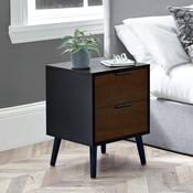 Alba 2 Drawer Bedside Table 45cm - Walnut/Black image