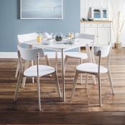 Casa Dining Set - White Square Table and 4 White Casa Chairs image