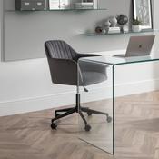 Kahlo Velvet Adjustable Gaming Office Chair - Grey &amp; Black image