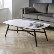 Caruso 130cm White Marble Coffee Table - Living Room Table image