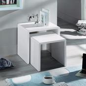 Manhattan White Nesting Tables - Space Saving Living Room Set image