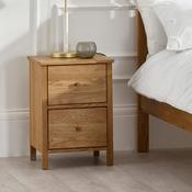 Coxmoor 2 Drawer Bedside Table 40cm - Oiled image