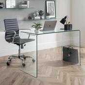 Amalfi Faux Leather Desk and Office Chair Set - Clear Home Office Bundle