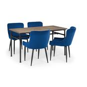 Carnegie Dining Set - Table and 4 Blue Luxe Chairs image