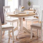 Davenport 106cm Ivory/Oak Dining Table - Kitchen Dining Table image