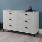 Lakers Locker 6 Drawer Wide Chest of Drawers 130cm - Grey &amp; Black image