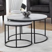 Bellini 80cm White Marble Coffee Table - Living Room Table image