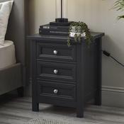 Maine 3 Drawer Bedside Table 48cm - Anthracite image