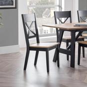 Hockley Set of 2 Dining Chairs - Black/Oak image