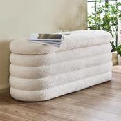 Hailey 121cm Beige Boucle Bouclé Storage Bench image