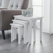 Cleo Pure White Nesting Tables - Space Saving Living Room Set image