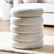 Hailey 40cm Beige Boucle Bouclé Dressing Stool - Bedroom Seating