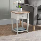 Provence 40cm Limed Oak/Grey Side Table - Living Room Accent Table image
