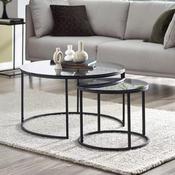 Chicago 80cm Smoked Glass/Black Coffee Table - Living Room Table image
