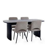 Louis Dining Set - Extending Table and 4 Iris Grey Chairs image