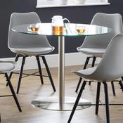 Milan 100cm Glass/Chrome Dining Table - 4 Seater Kitchen Table image