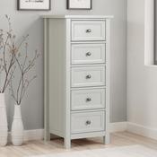 Maine 5 Drawer Tall Chest of Drawers 48cm - Dove Grey image