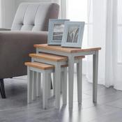 Cleo Grey &amp; Oak Nesting Tables - Space Saving Living Room Set image