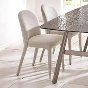 Holly Set of 2 Dining Chairs - Beige Chenille Fabric image
