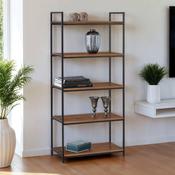 Tribeca 140cm Black/Walnut Bookcase - Living Room Shelving image