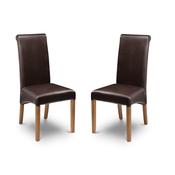 Cuba Set of 2 Dining Chairs - Brown/Oak image