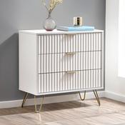 Murano 3 Drawer Chest of Drawers 80cm - White image