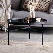 Franki 70cm Black And Mirrored Coffee Table - Living Room Table image