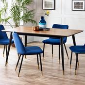 Findlay 160cm Walnut &amp; Black Dining Table - 6 Seater Kitchen Table image