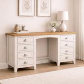 Richmond Twin Pedestal Dressing Table 142cm - Elephant Grey image