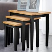 Cleo 2 Tone Black and Oak Nest of Tables image