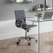 Gio Faux Leather Adjustable Gaming Office Chair - Black &amp; Chrome image